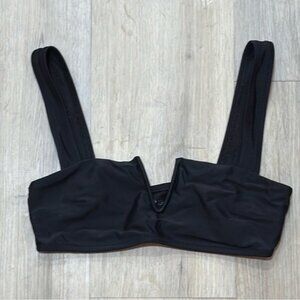 Aerie Black V-Neck Swim Top